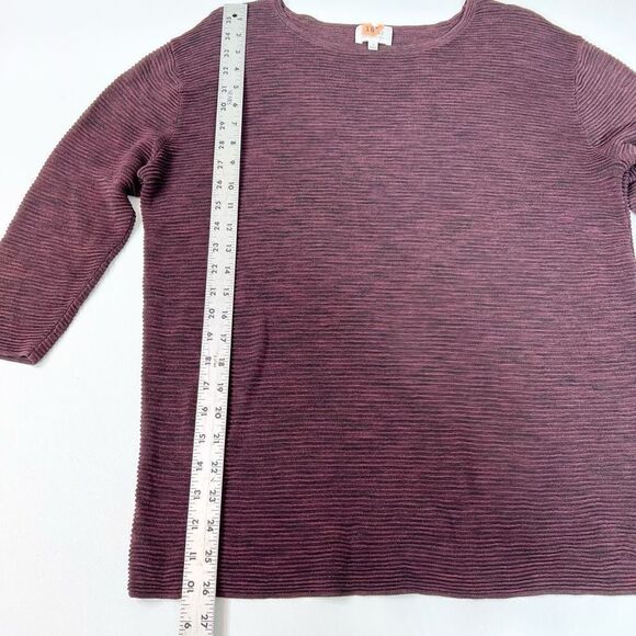 Aritzia Wilfred Sweaters Womens Medium Blanchard Sweater Burgundy Linen Blend - Picture 3 of 9